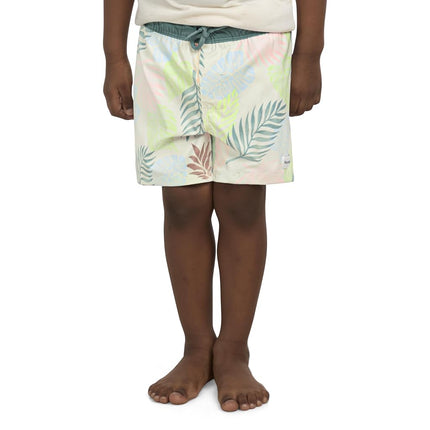 Hurley Boys' Pull on Swim Trunks, Pale Ivory Palms, 2T