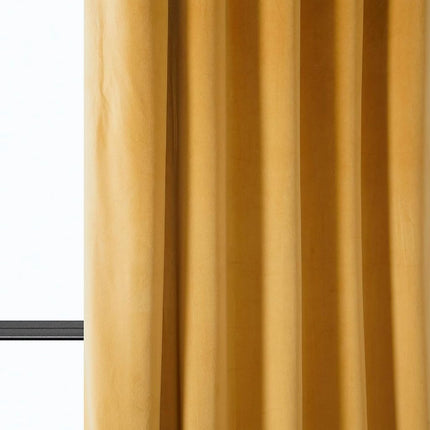 HPD Half Price Drapes Heritage Plush Velvet Curtains 108 Inches Long Room Darkening Curtains for Bedroom & Living Room 50W x 108L, (1 Panel), Aztec Gold