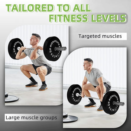 Signature Fitness 2" Olympic Bumper Plate Weight Plates with Steel Hub, 50-Pound Set, 2x 10LB, 2x 15LB
