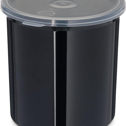 Carlisle 030403 Solid Color Commercial Round Storage with Lid, 4 Quart Capacity, Black (Pack of 6)