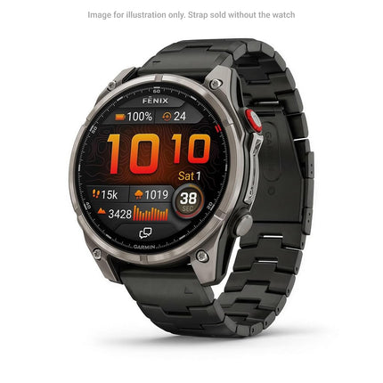 Garmin QuickFit Watch Bands (22mm), suitable for selected fēnix-, epix-, Descent-, D2-, Instinct-, Forerunner- and Approach series smartwatches, Original accessory,Vented Titanium Bracelet,Carbon Grey