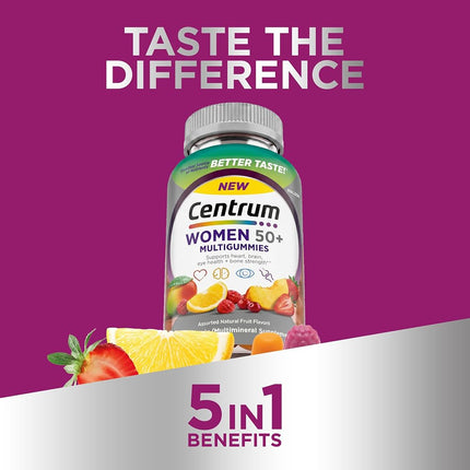 Centrum Silver Women's Multivitamin for Women 50 Plus, Multivitamin/Multimineral Supplement with Vitamin D3, B Vitamins, Non-GMO Ingredients,140 Gummies, Supports Memory and Cognition in Older Adults