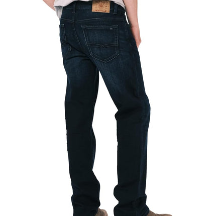 Buffalo David Bitton Men's Slim Boot King Denim Jeans, Whiskered and Sanded Indigo, 38W x 32L