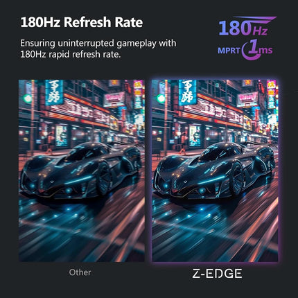 Z-Edge UG27 27-inch Curved Gaming Monitor 16:9 1920x1080 200/144Hz 1ms Frameless LED Gaming Monitor, AMD Freesync Premium Display Port HDMI Build-in Speakers