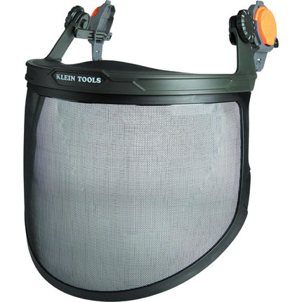 KLEIN TOOLS 60474 Steel Mesh Face Shield for Safety Helmets, Cap-Style Hard Hats, Imact Rated, Anti-Fog, Full Face, Low-Profile Design