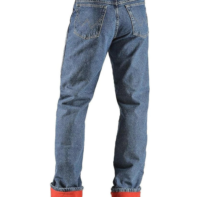 Wrangler Rugged Wear Men's Woodland Thermal Jean ,Stonewashed Denim,32x36