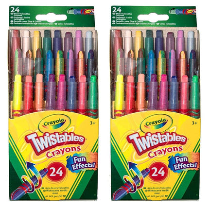 Mini Twistables Crayons, 24 Classic Colors Non-Toxic Art Tools for Kids & Toddlers 3 & Up, Great for Kids Classrooms Or Preschools, Self-Sharpening No-Mess Twist-Up Crayons (2 Pack)