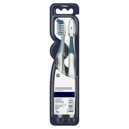 Oral-B Pro Health CrossAction Plaque Removal toothbrushes, 2 Count Toothbrush Soft, Deep Reach in Tight Spaces, Tongue Scraper Tooth Brush, Plaque Fighter, Gentle on Teeth, Gum stimulators