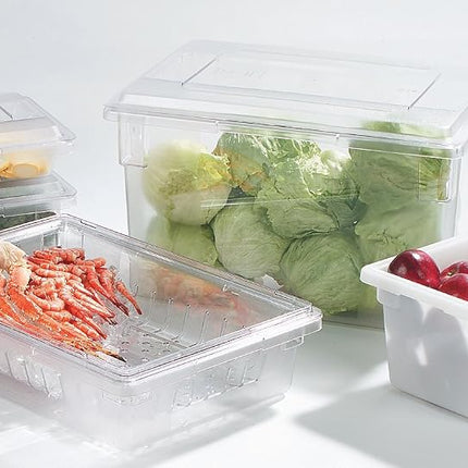 Tapa de plástico para recipientes de alimentos Storplus de Carlisle FoodService Products, tapa para recipientes de almacenamiento, tapa rectangular con diseño apilable para almacenamiento de alimentos, 18 x 12 pulgadas, transparente (paquete de 6)