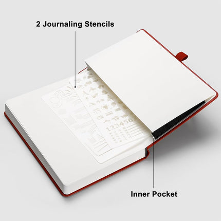 RETTACY Dotted Journal Notebook, 256 Pages, A5 Medium Size (5.7'' × 8.3'')