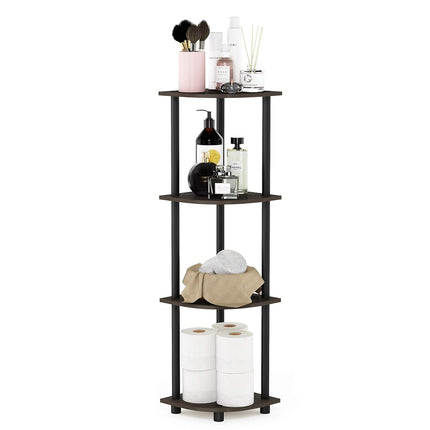 Furinno TURN-N-TUBE Corner Shelf, 4-Tier Corner Bo