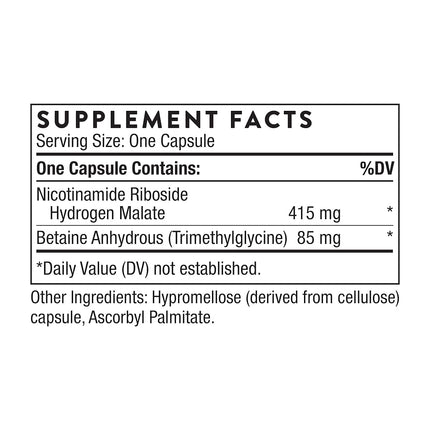 Thorne Research - NiaCel 400 - Betaine Anhydrous & Nicotinamide Riboside - 60 Capsules