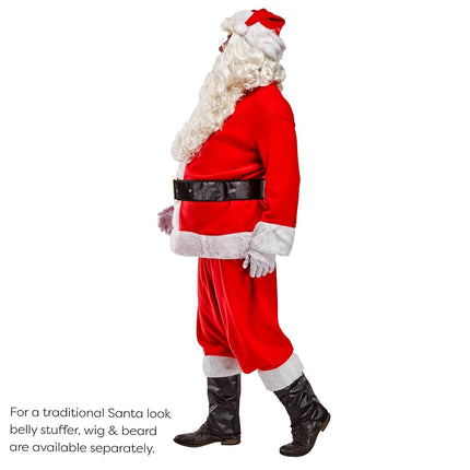 Rubie's Bright Red Flannel Santa Suit with Gloves, Red/White, 3X-Large
