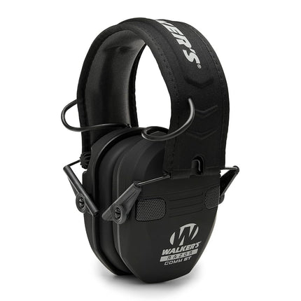 Casque anti-bruit électronique Walker's Razor Quad avec Bluetooth | 4 microphones Capture sonore à 360 degrés Protection auditive NRR de 23 dB Cache-oreilles de tir sportif avec 2 piles AAA, Noir