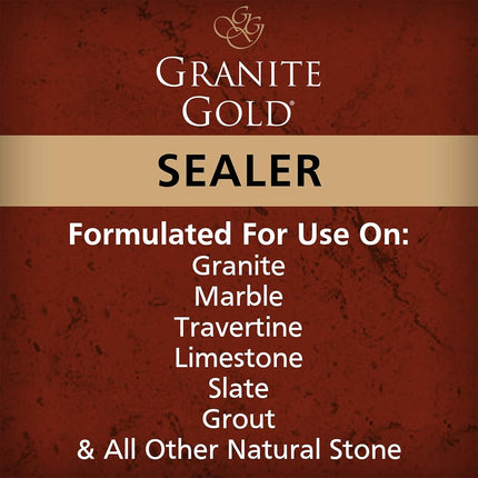 Granite Gold Sealer Spray Water-Based Sealing to Preserve and Protect Granite, Marble, Travertine, Natural Stone Countertops - Made in the USA, 24 Ounce