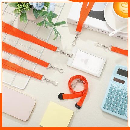 Patelai 60 Pcs Breakaway Lanyards with J Hook, Orange