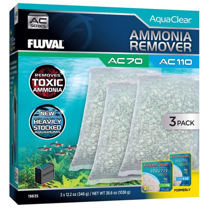 Fluval - Ammonia Remover for AC70/AC110, 36.6 oz / 1038 g - for Use in Freshwater Aquariums 3-Pack