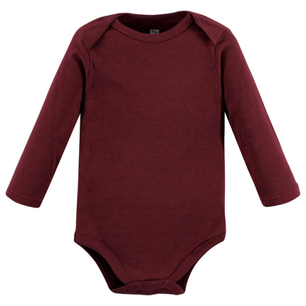 Hudson Baby unisex-baby Cotton Long-sleeve Bodysuits, Brown Football Buddy, 0-3 Months
