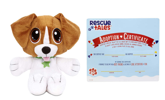 little tikes Rescue Tales Perro de Peluche Suave y Achuchable, Collar con Etiqueta Personalizable y Certificado de Adopción - Beagle - 3 Años en Adelante, 655180E5C