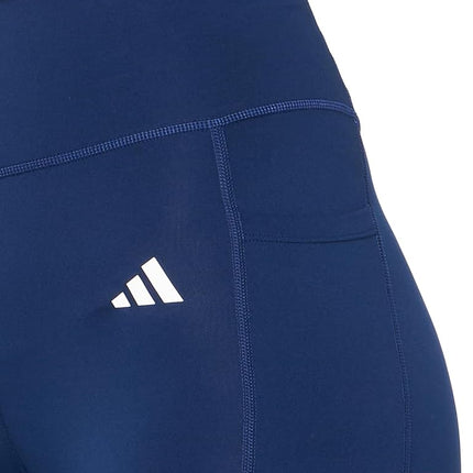 adidas Women's Optime Essentials Stash Pocket Full-Length Training Leggings, Dark Blue/White, S