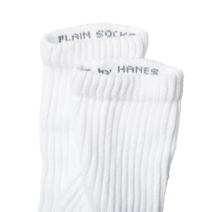 Hanes Unisex Plain White Socks Pack Or Plain Black Socks Pack, 6 Pairs, Cushioned Crew Style
