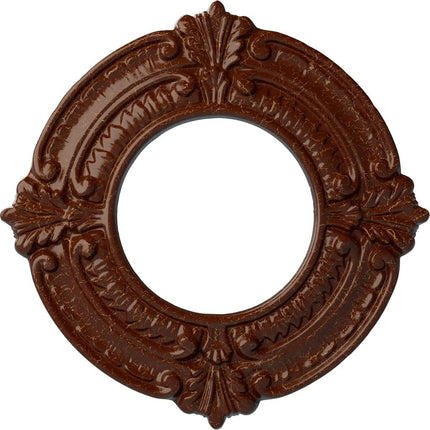 Ekena Millwork CM09BNBMC 9" OD X 4 1/8" ID X 5/8" P Benson Ceiling Medallion fits Canopies up to 4, Burnished Mahogany Crackle