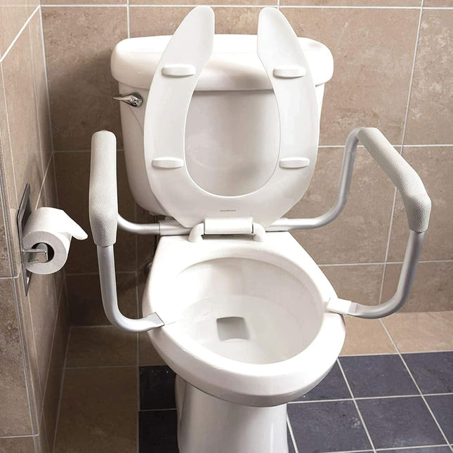 DMI Toilet Safety Rails, Toilet Grab Bars, Toilet Safety Handrails, Easy Assembly with no Tools, White