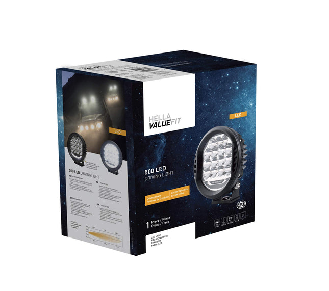 HELLA ValueFit 500 LED Series - LED Driving Lamp – Universal Off-Road Light for Pickup Trucks, ATV, SUV, 4x4, Jeep, Tractors / 358117161