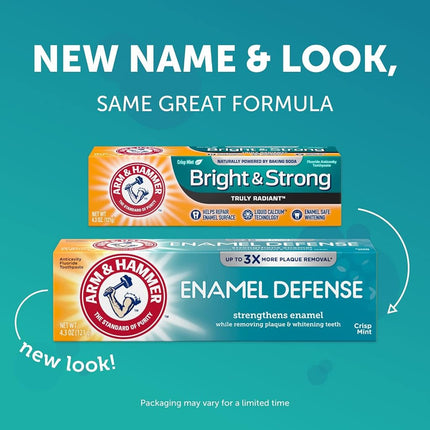 ARM & HAMMER Truly Radiant Bright & Strong Fluoride Anticavity Toothpaste Fresh Mint 4.3 oz (Packs of 4)