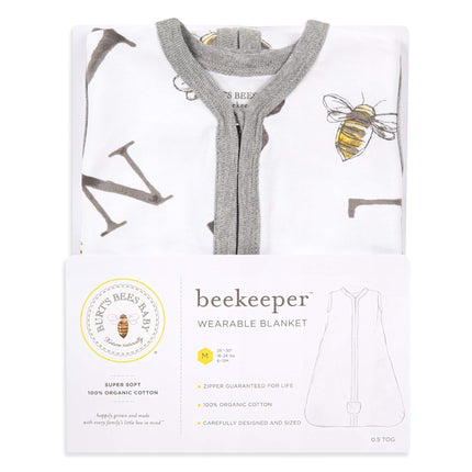 Manta usable Burt's Bees Baby Unisex Beekeeper, algodón orgánico - Peso ligero o peso medio - Esenciales para recién nacidos, A Bee C Cloud, Mediana