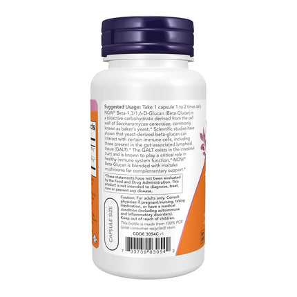 NOW Beta 1,3/1,6- D -Glucan 100 mg,90 Veg Capsules