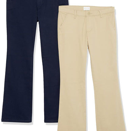 The Children's Place Girls Uniform Bootcut Chino Pants 2-Pack, Multi CLR, 16P