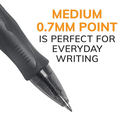 Bic Gelocity Original Black Gel Pens, Medium Point (0.7mm), 24-Count Pack, Retractable Gel Pens With Comfortable Grip