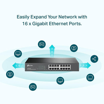 TP-Link TL-SG1016DE, 16 Port Gigabit Easy Smart Managed Switch