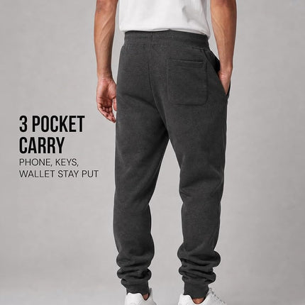 Southpole Men's 1570 Basic Active Fleece Jogger Sweatpants, Heather Charcoal, 3X-Large