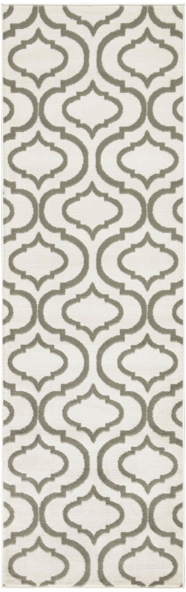 Nourison Jubilant Trellis Marfil Verde Alfombra 2'3" x 7'3", Fácil de Limpiar, No Suelta Pelo, Dormitorio, Sala de Estar, Comedor, Cocina (2x7)