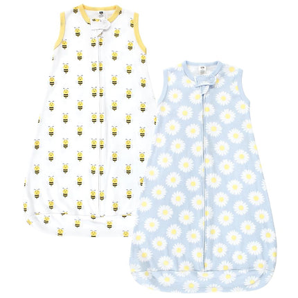 Hudson Baby Bebé Algodón Manga Larga Saco de Dormir, Manta, Daisy Bee sin Mangas, 3-9 Meses