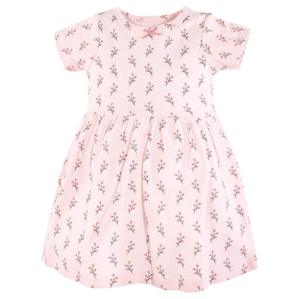 Vestidos de algodón para bebé niña Hudson Baby, estampado floral suave, 9-12 meses