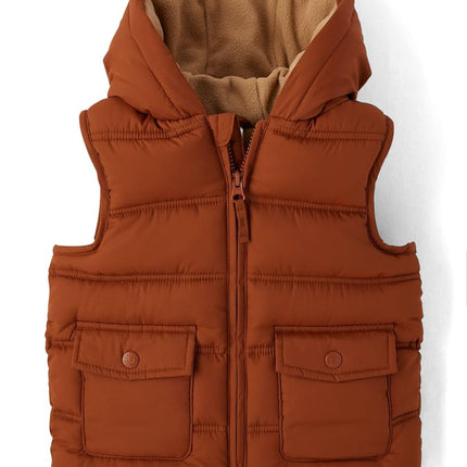 Gymboree Girls' and Toddler Zip Up Puffer Vest, Rio Rust, 12