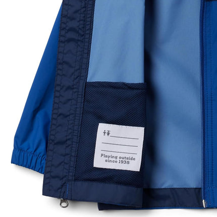 Columbia Youth Boys Glennaker Rain Jacket, Mountain Blue/Collegiate Navy, Small