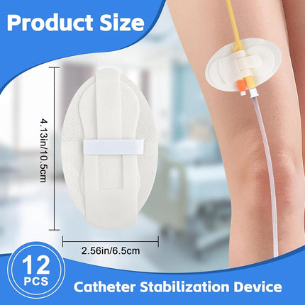 60 PCS Catheter Stabilization Devices, Foley Catheter Supplies, Urinary Leg Bag Legband Holder Sticker, Self Adhesive Catheter Tube Holder for PEG/G/Feeding Tube（White）