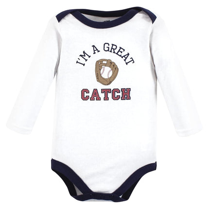 Hudson Baby unisex-baby Cotton Long-sleeve Bodysuits, Sports Stripes, Newborn