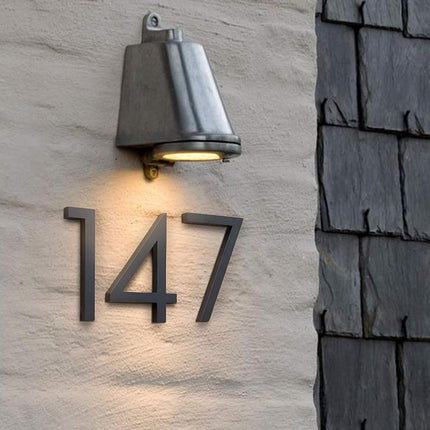 HASWARE Floating House Number 6 inch Stylish Door Numbers Alphabet Plaque Street Home Address Numerals (Black, 1)