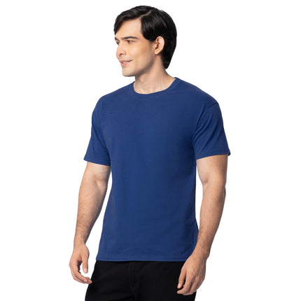 Fruit of The Loom Camisetas de algodón Eversoft para hombre, transpirables y que absorben la humedad con control de olores, tallas S-4x, cuello redondo - Paquete de 2 - Azul, Grande EE. UU.