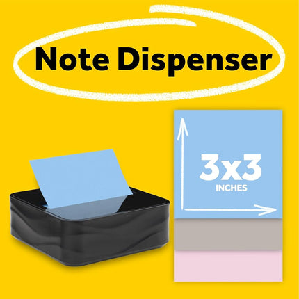 Post-it Note Dispenser, Modern Black, Pack Includes Dispenser and 3 Super Sticky Pop-up Sticky Notes Pads, 2X The Sticking Power (WAVE-330-BKVP)