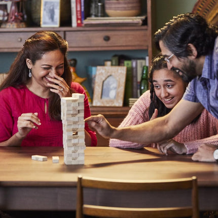 Jenga Game - Classic Strategy Games with Wooden Blocks - 1 or More Players - Toys for Kids and Board Games - Ages 6+