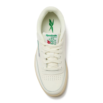 Reebok Club C Girls and Boys Shoes for Kids, Toddler, Little Kid or Big Kid Sneakers, Girl or Boy Tennis Shoes, Chalk/Chalk/Glen Green, 4.5 Big Kid