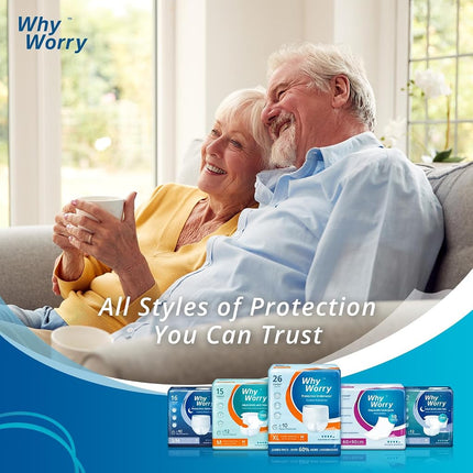 WhyWorry Incontinence Underwear for Women and Men, XLarge, 26 Count