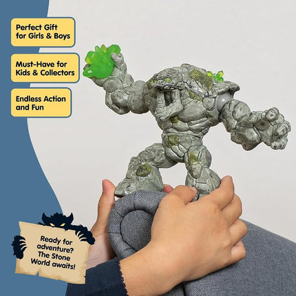 Schleich Eldrador Creatures - 8" Stone Monster Toy with Crystal Set - Cool Movable Monster Action Figure for Boys and Girls - Fantasy Giant Rock Beast Figurine - Fun Scary Toys - Kids Ages 7+ | 70141