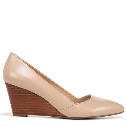 Franco Sarto Women's Frankie Wedge Pumps, Ballet Beige Leather, 7.5 Wide